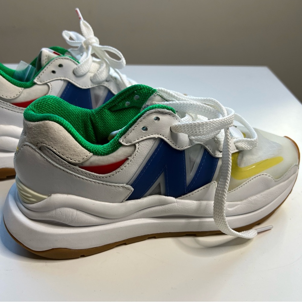 STAUD x New Balance 57/40 Sneakers Mens 6 White Blue Quartz Colored Laces New - Picture 9 of 16
